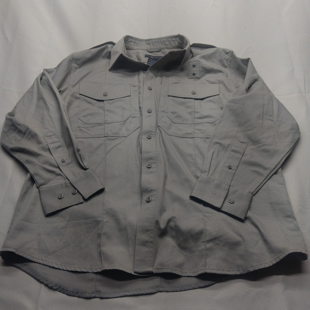 511 5.11 Tactical Series Button Up Shirt Mens XL Tan Khaki Long Sleeve Workwear